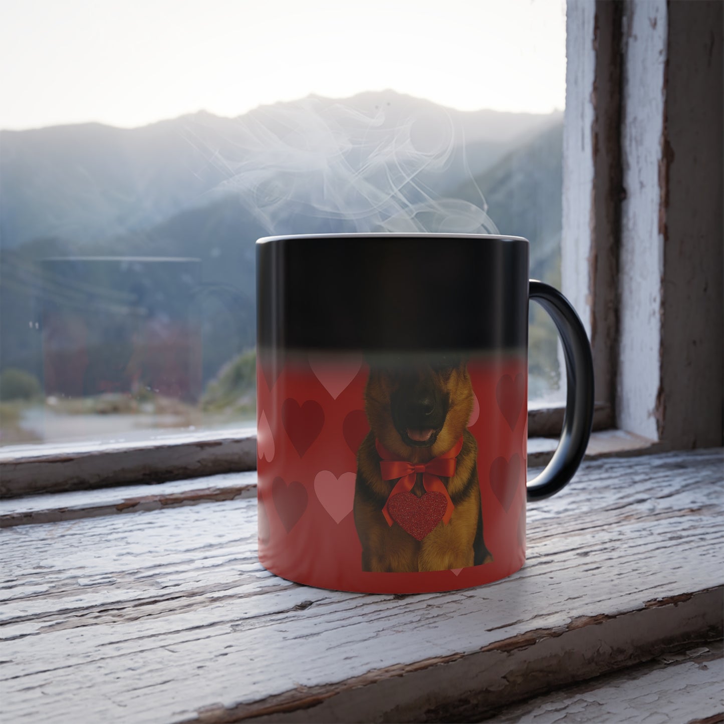 Cupid's Companion German Shepherd Color Changing Mug