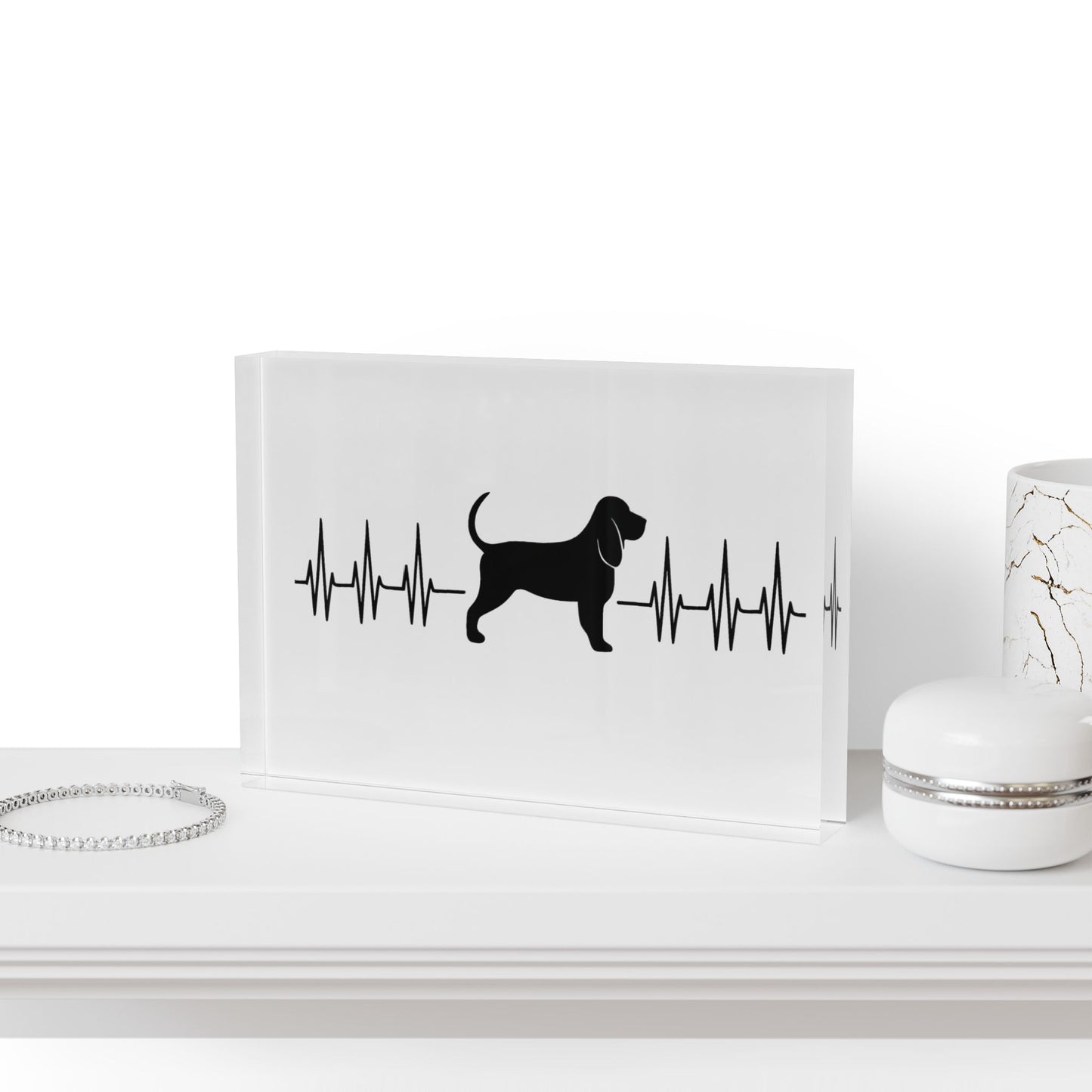 My Heart Beats For Bloodhounds Acrylic Photo Block