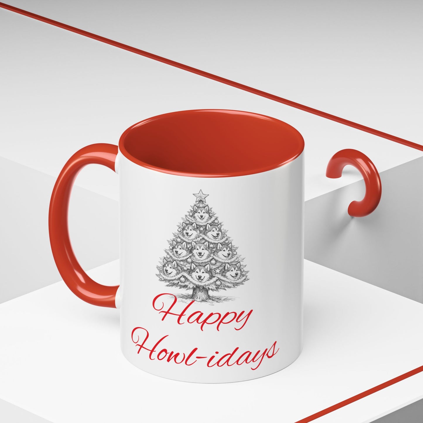 Happy Howl-idays 2-Tone Coffee Mug