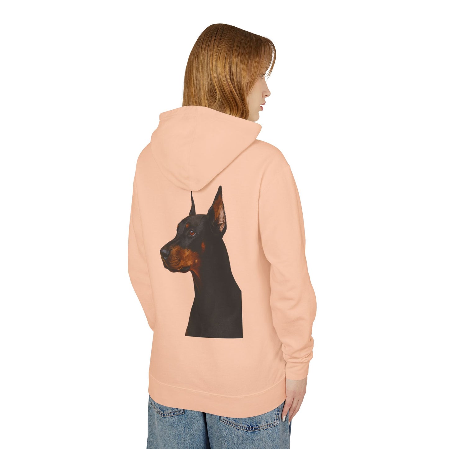 Doberman Head Unisex Lightweight Hoodie