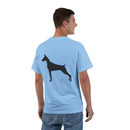 Doberman Silhouette Men's Short-Sleeve Crewneck Tee