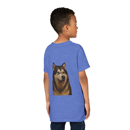 Malamute Head Youth Unisex Short Sleeve Crewneck Tee