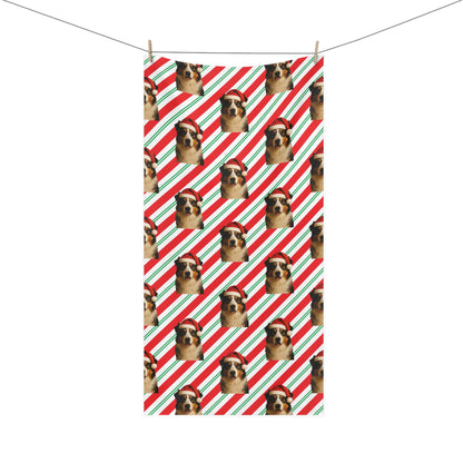 Santa Paws Aussie Mink-Cotton  Beach Towel
