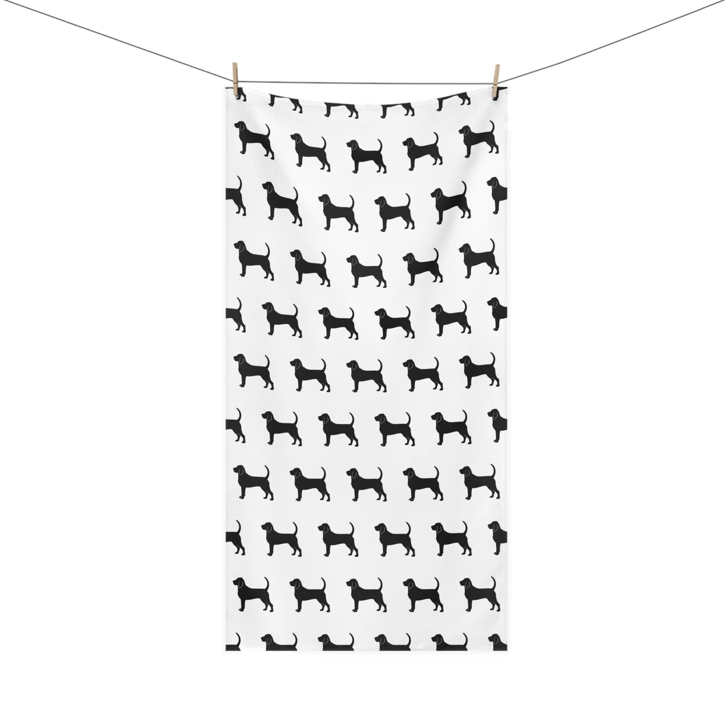 Bloodhound Silhouette Mink-Cotton  Beach Towel
