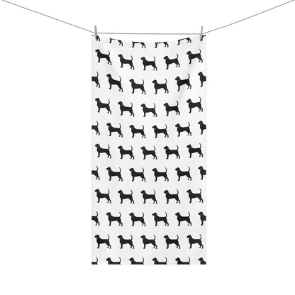Bloodhound Silhouette Mink-Cotton  Beach Towel