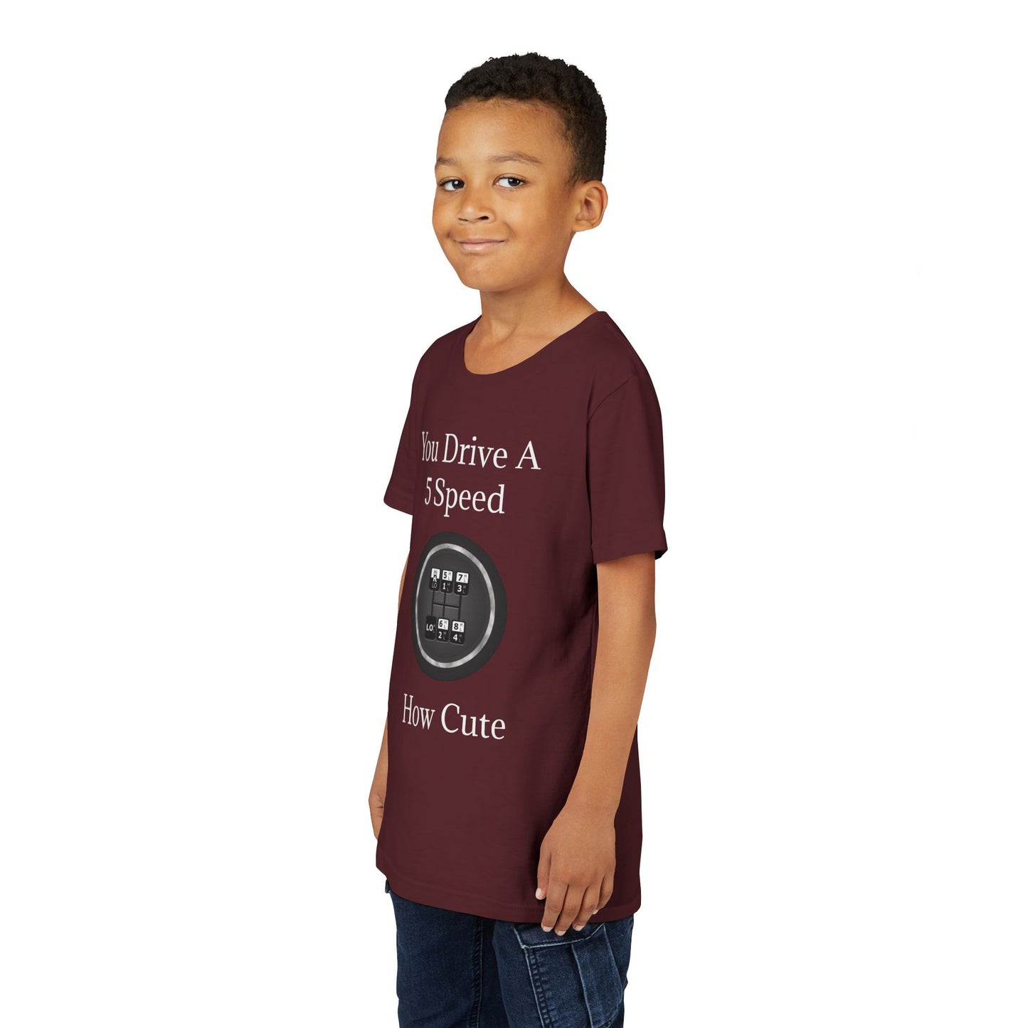 5 Speed How Cute Youth Unisex Short Sleeve Crewneck Tee