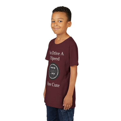 5 Speed How Cute Youth Unisex Short Sleeve Crewneck Tee