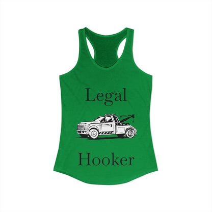 Legal H**ker Wheel Lift Tow Truck Women's Racerback Tank