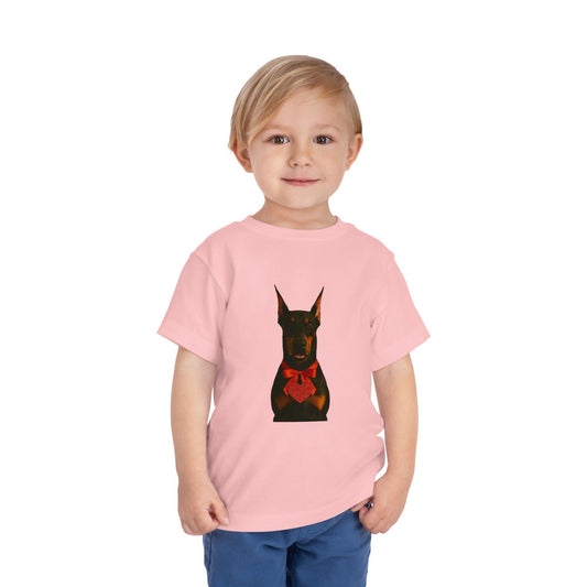 Cupid's Companion Doberman Toddler Unisex Short Sleeve Crewneck Tee