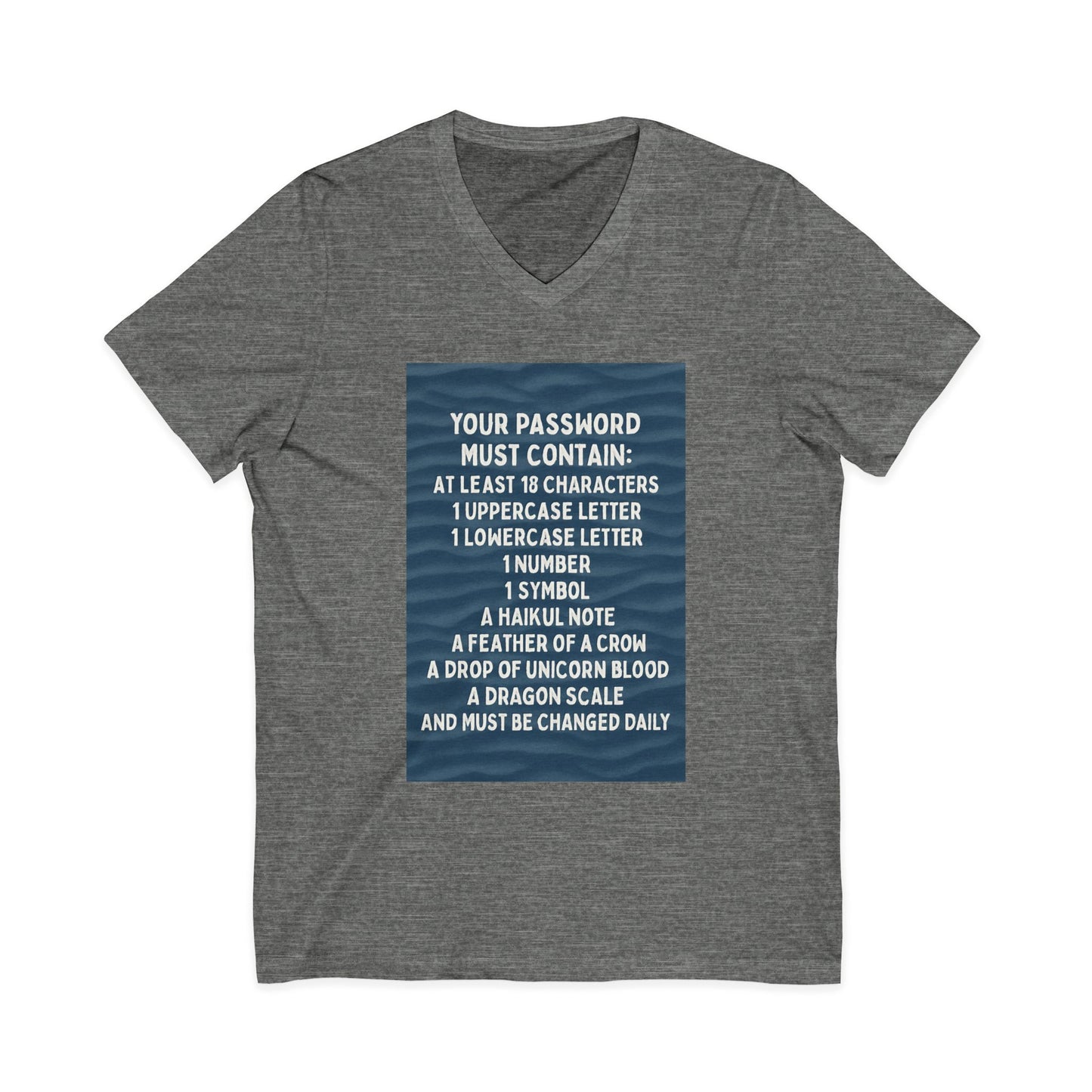Password Unisex Short Sleeve V-Neck Tee