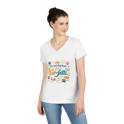 Fur-Fetti Dog Women's V-Neck T-Shirt