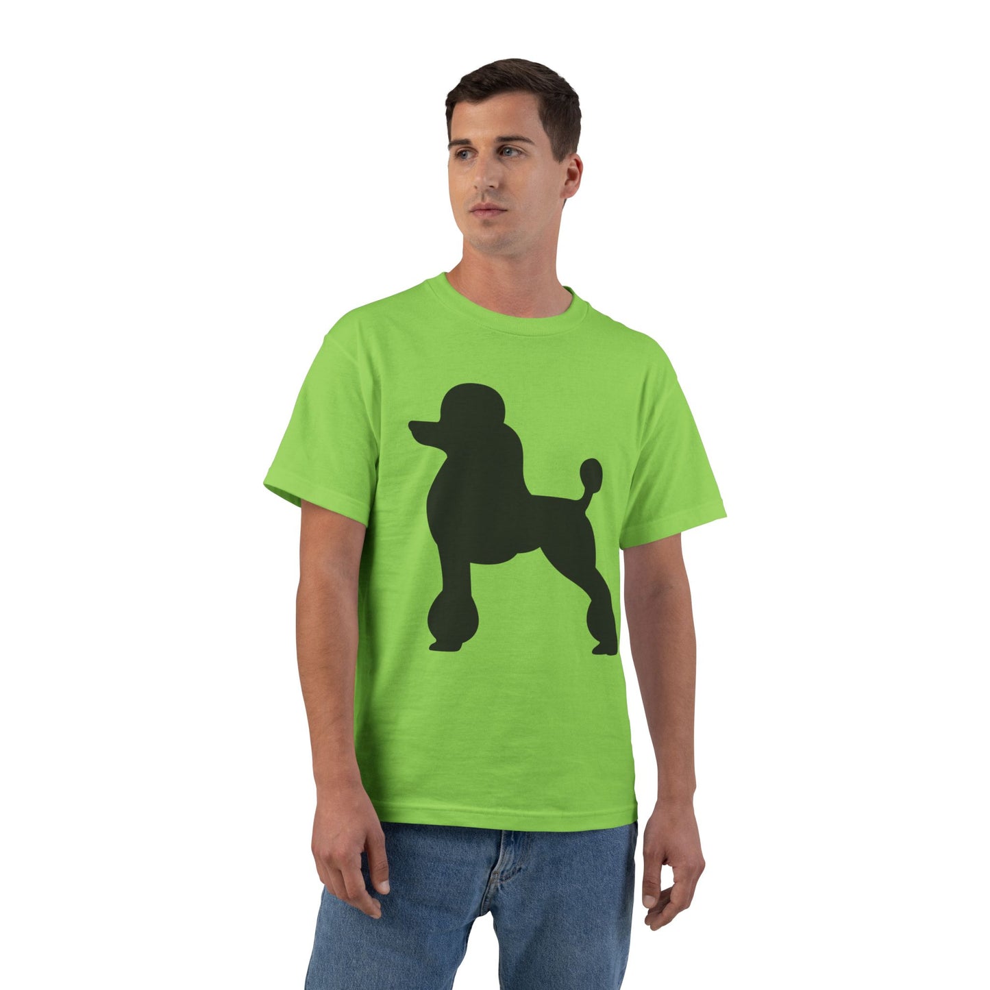 Poodle Silhouette Men's Short-Sleeve Crewneck Tee
