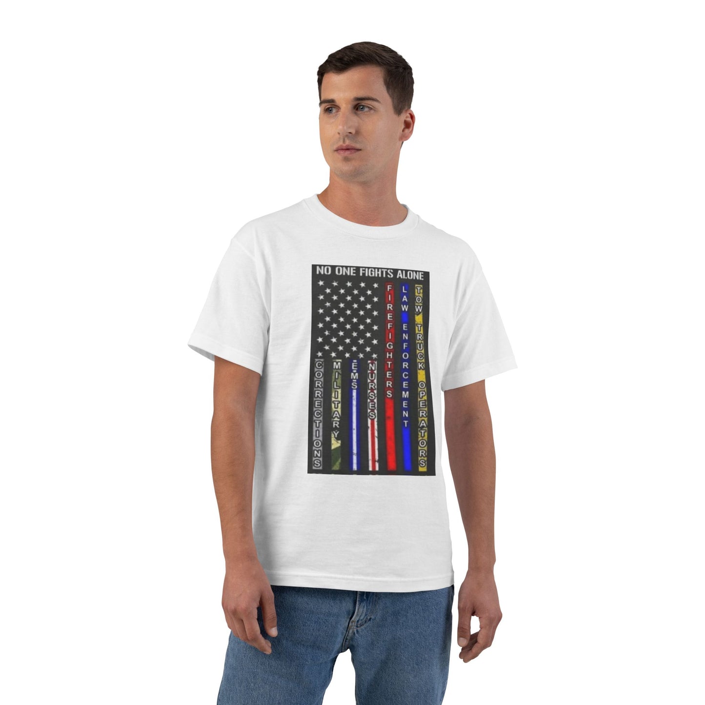 No One Fights Alone Men's Short-Sleeve Crewneck Tee