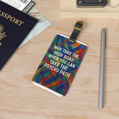 Psycho Path Leather Strap Luggage Tag