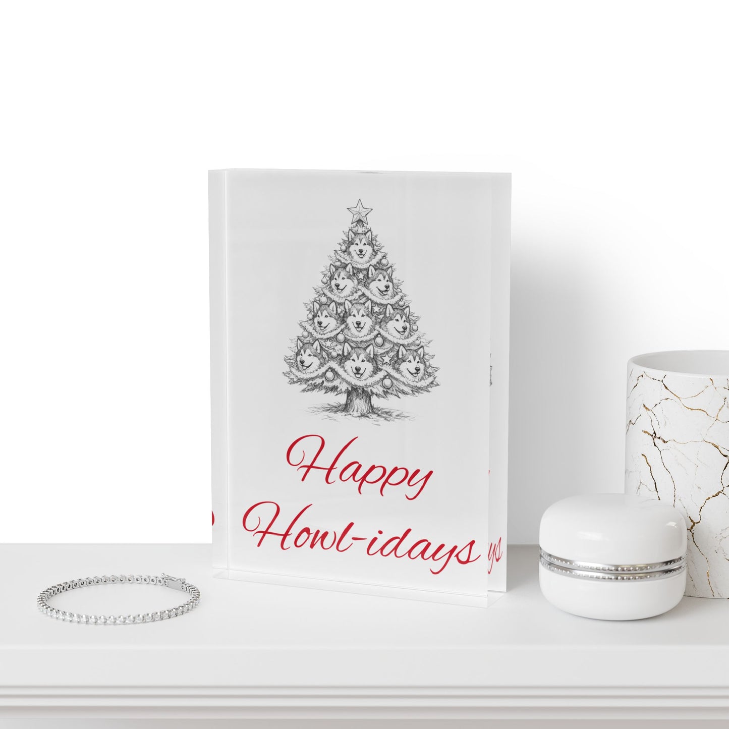 Happy Howl-idays Acrylic Photo Block