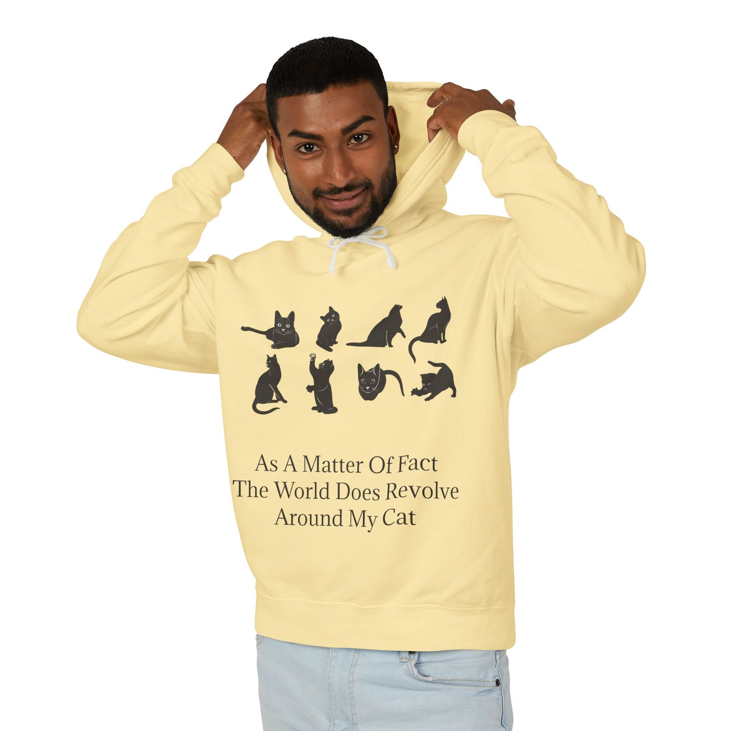 Matter Of Fact Cat Unisex Lightweight Hoodie