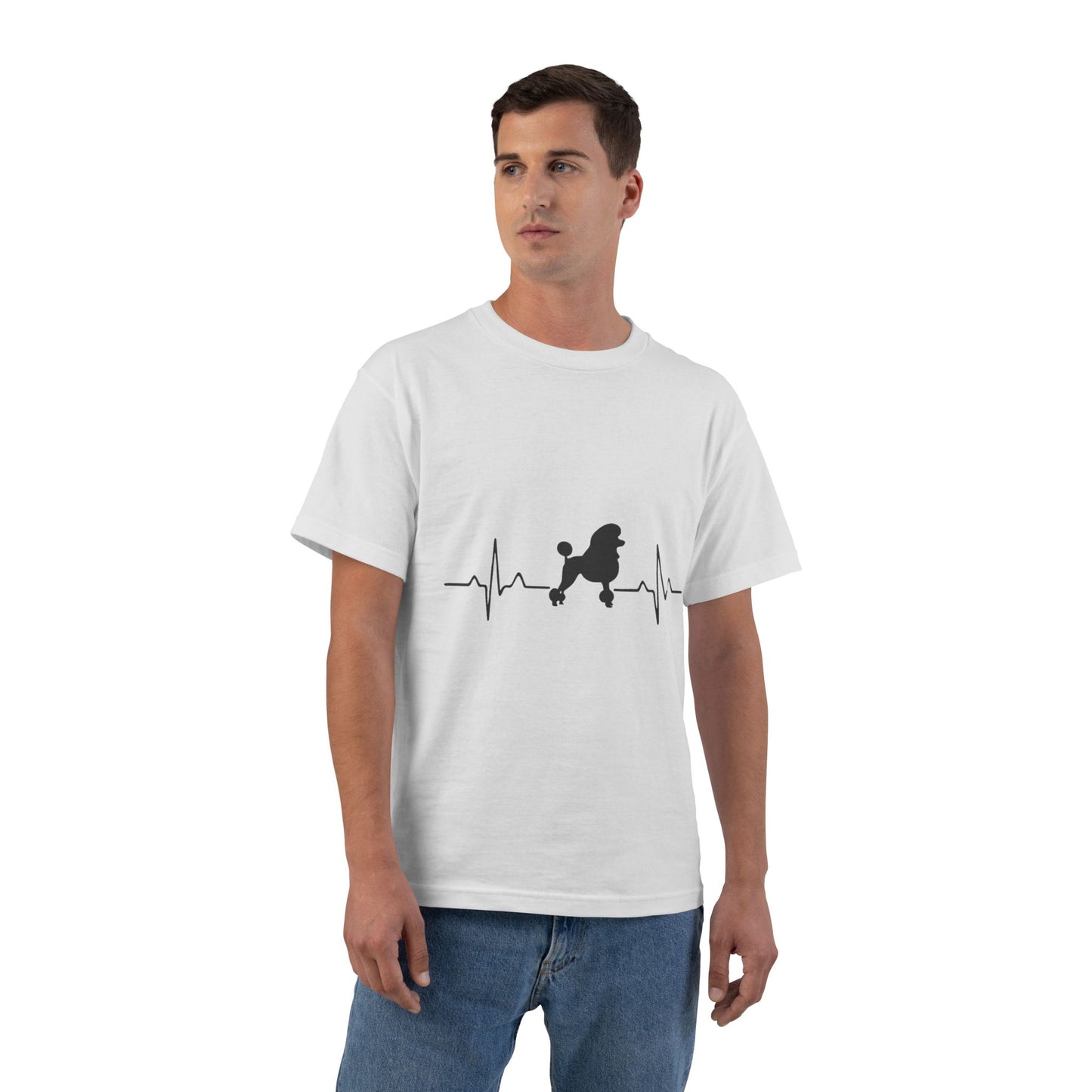 My Heart Beats For Poodles Men's Short-Sleeve Crewneck Tee