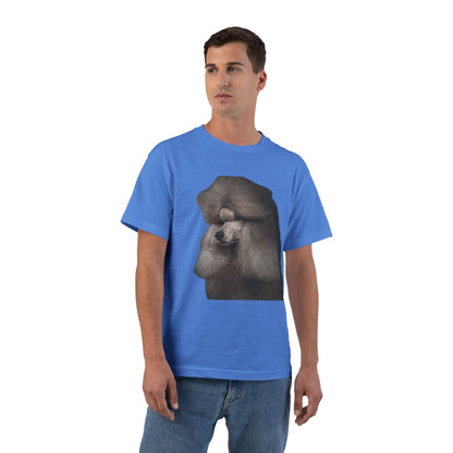 Poodle Head Men's Short-Sleeve Crewneck Tee