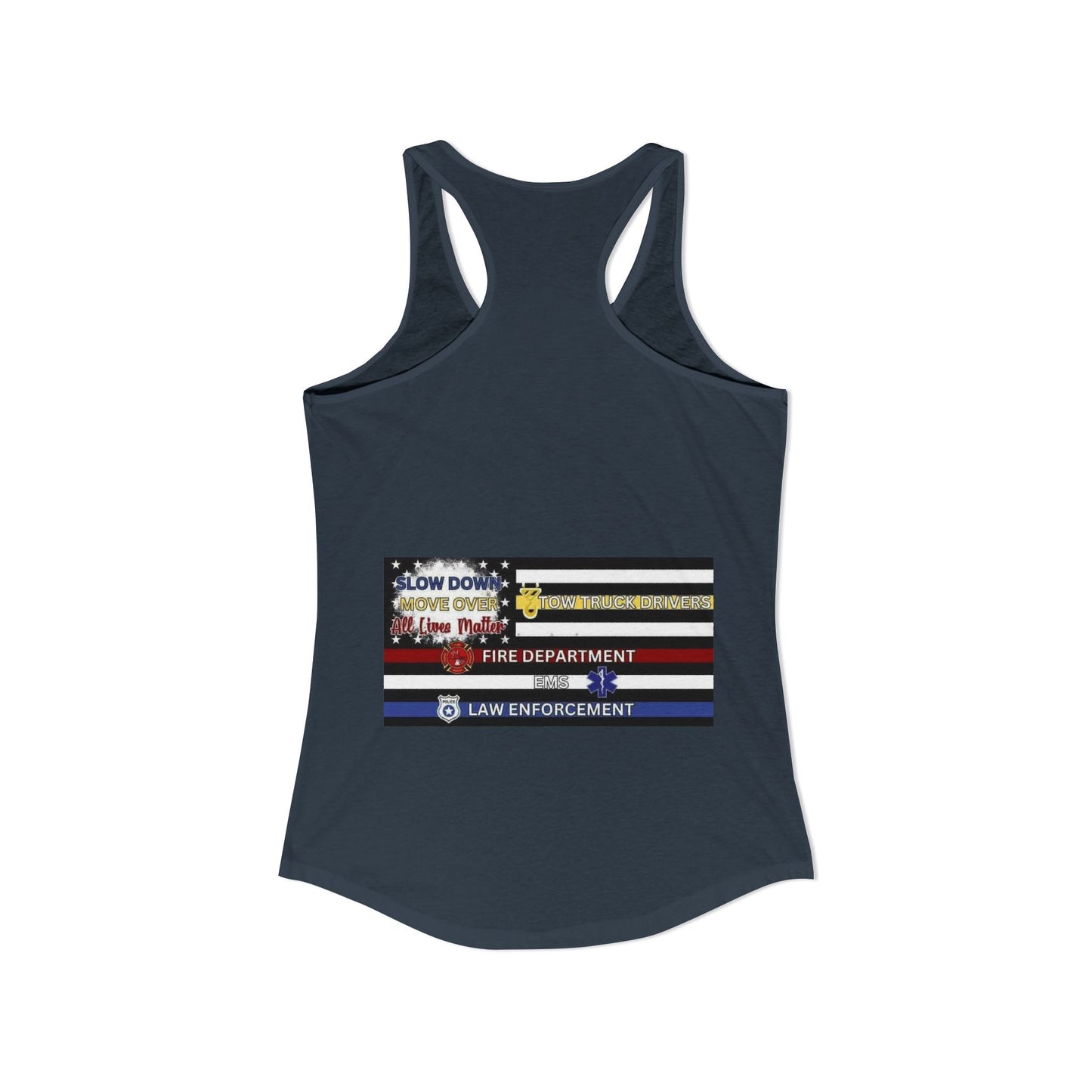 Slow Down Move Over Flag Women's Racerback Tank