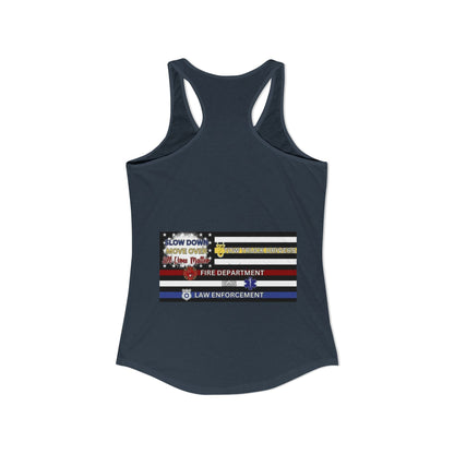 Slow Down Move Over Flag Women's Racerback Tank