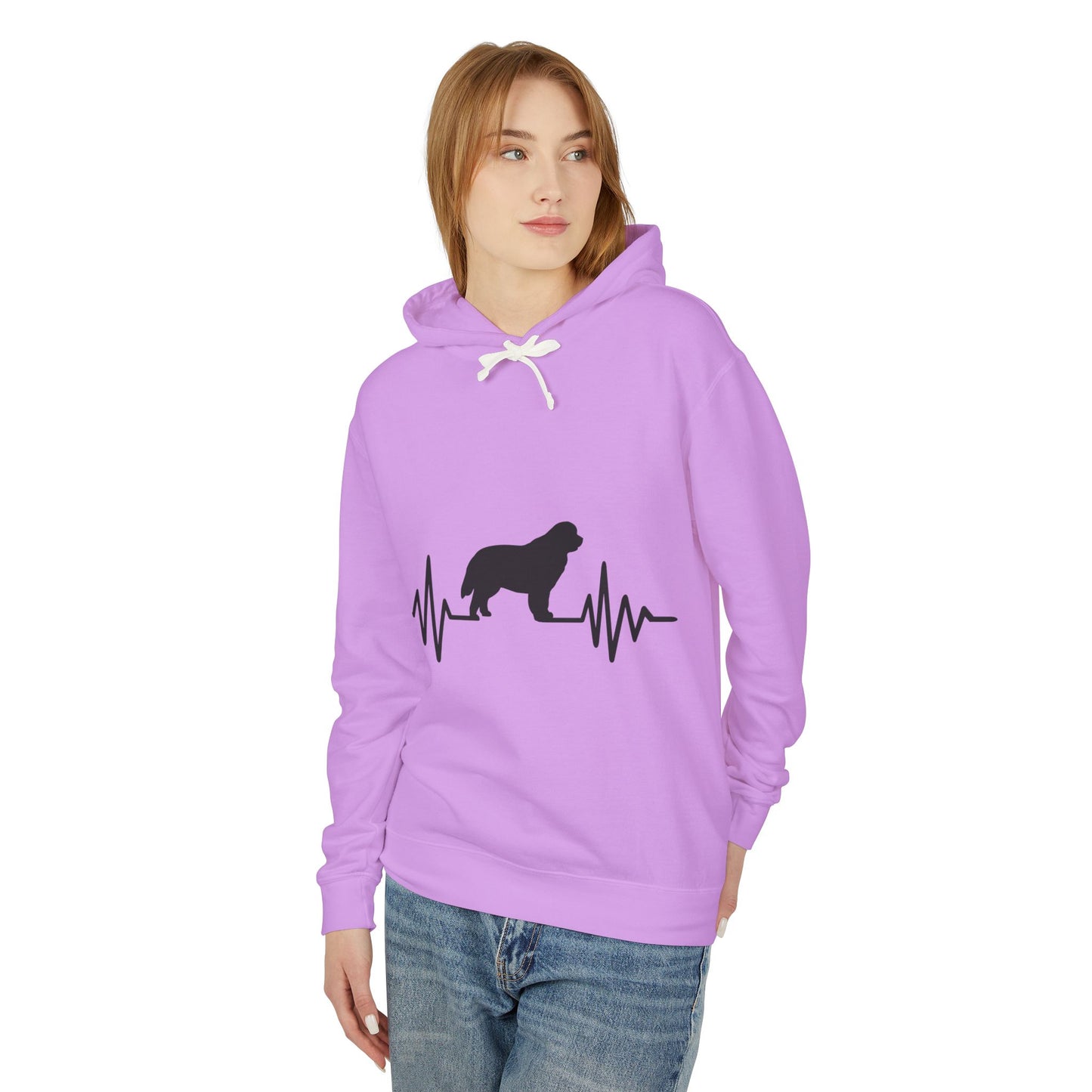 My Heart Beats For Newfies Unisex Lightweight Hoodie
