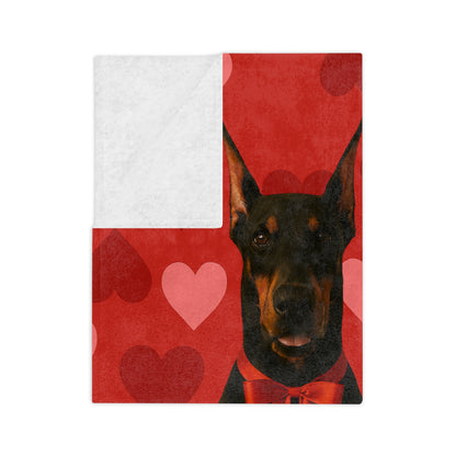 Cupid's Companion Doberman Velveteen Microfiber Blanket
