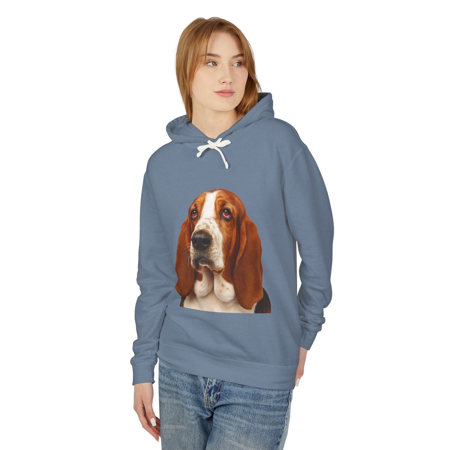 Basset Head Unisex Lightweight Hoodie