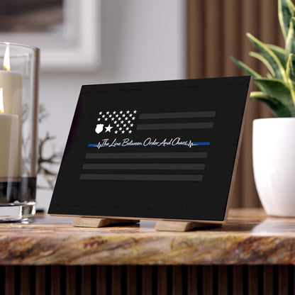 Thin Blue Line Ceramic Photo Tile