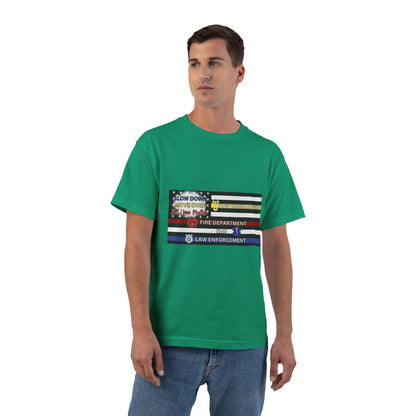 Slow Down Move Over Flag Men's Short-Sleeve Crewneck Tee