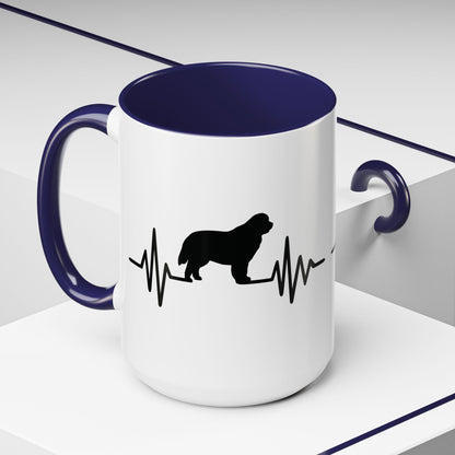 My Heart Beats For Newfies 2-Tone Coffee Mug