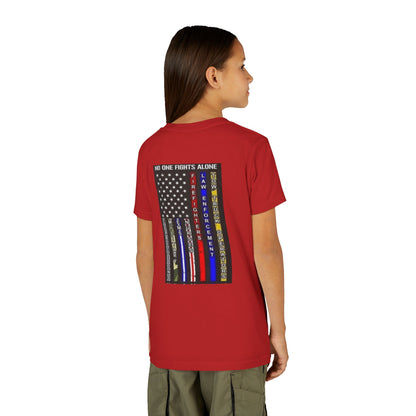 No One Fights Alone Youth Unisex Short Sleeve Crewneck Tee