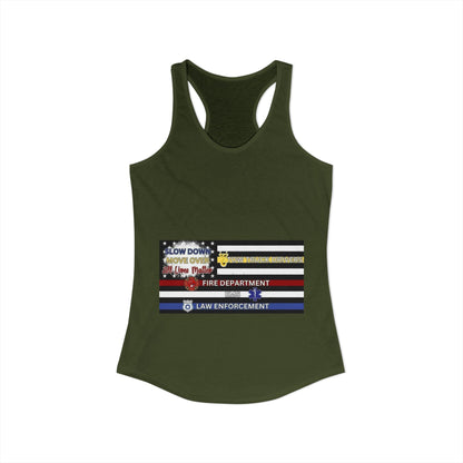 Slow Down Move Over Flag Women's Racerback Tank