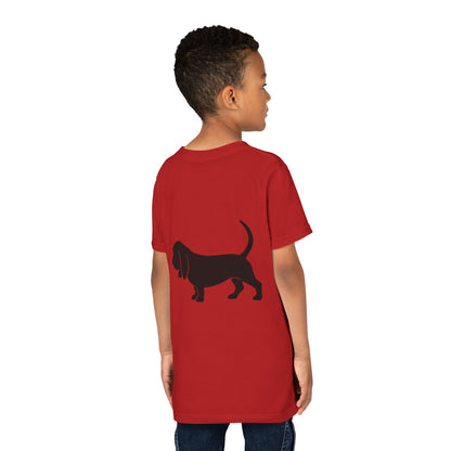Basset Silhouette Youth Unisex Short Sleeve Crewneck Tee