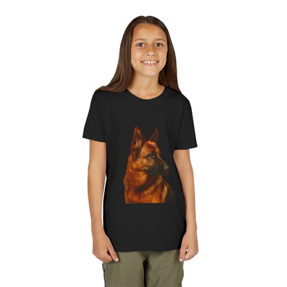 German Shepherd Head Youth Unisex Short Sleeve Crewneck Tee
