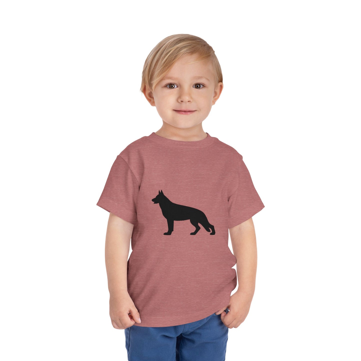 German Shepherd Silhouette Toddler Unisex Short Sleeve Crewneck Tee