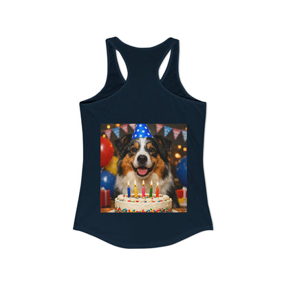 Birthday Buddy Aussie Women's Racerback Tank