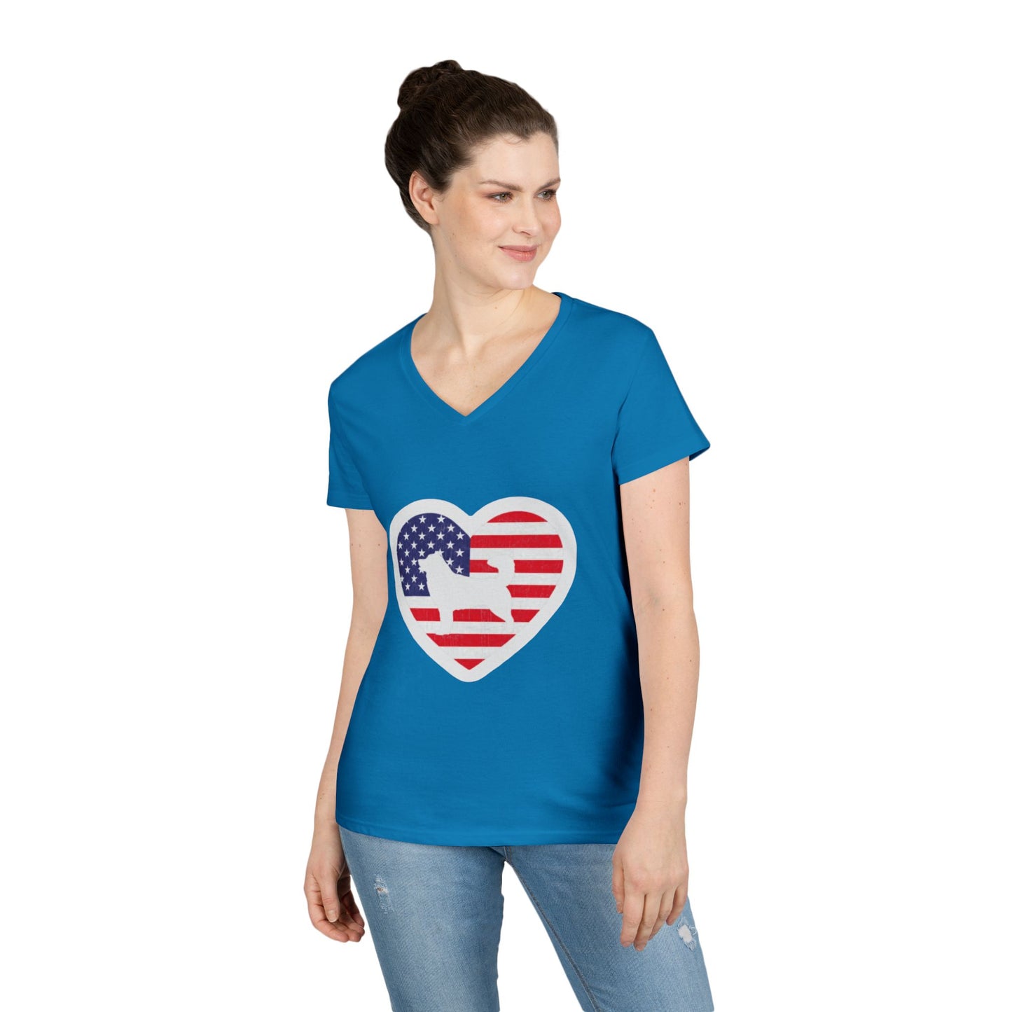Malamute Flag Women's V-Neck T-Shirt