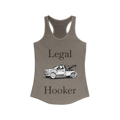 Legal H**ker Wheel Lift Tow Truck Women's Racerback Tank