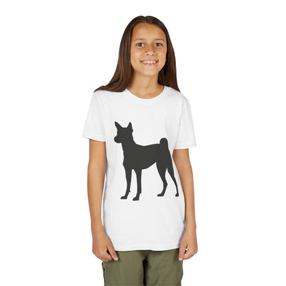 Basenji Silhouette Youth Unisex Short Sleeve Crewneck Tee