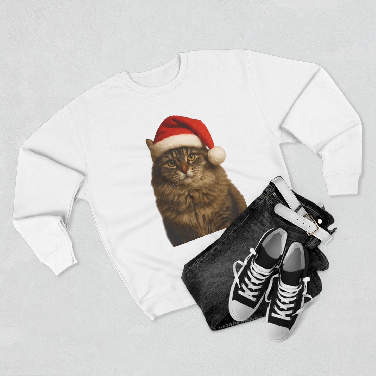 Santa Paws Cat Unisex Crewneck Sweatshirt