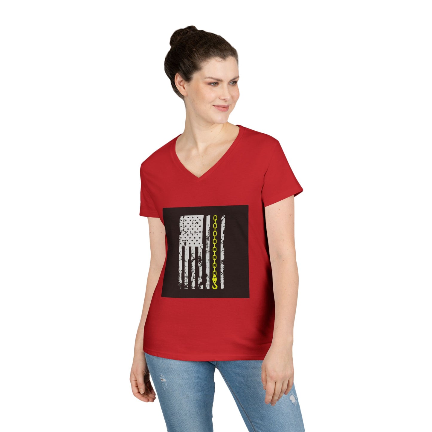 Thin Yellow Line Women's V-Neck T-Shirt