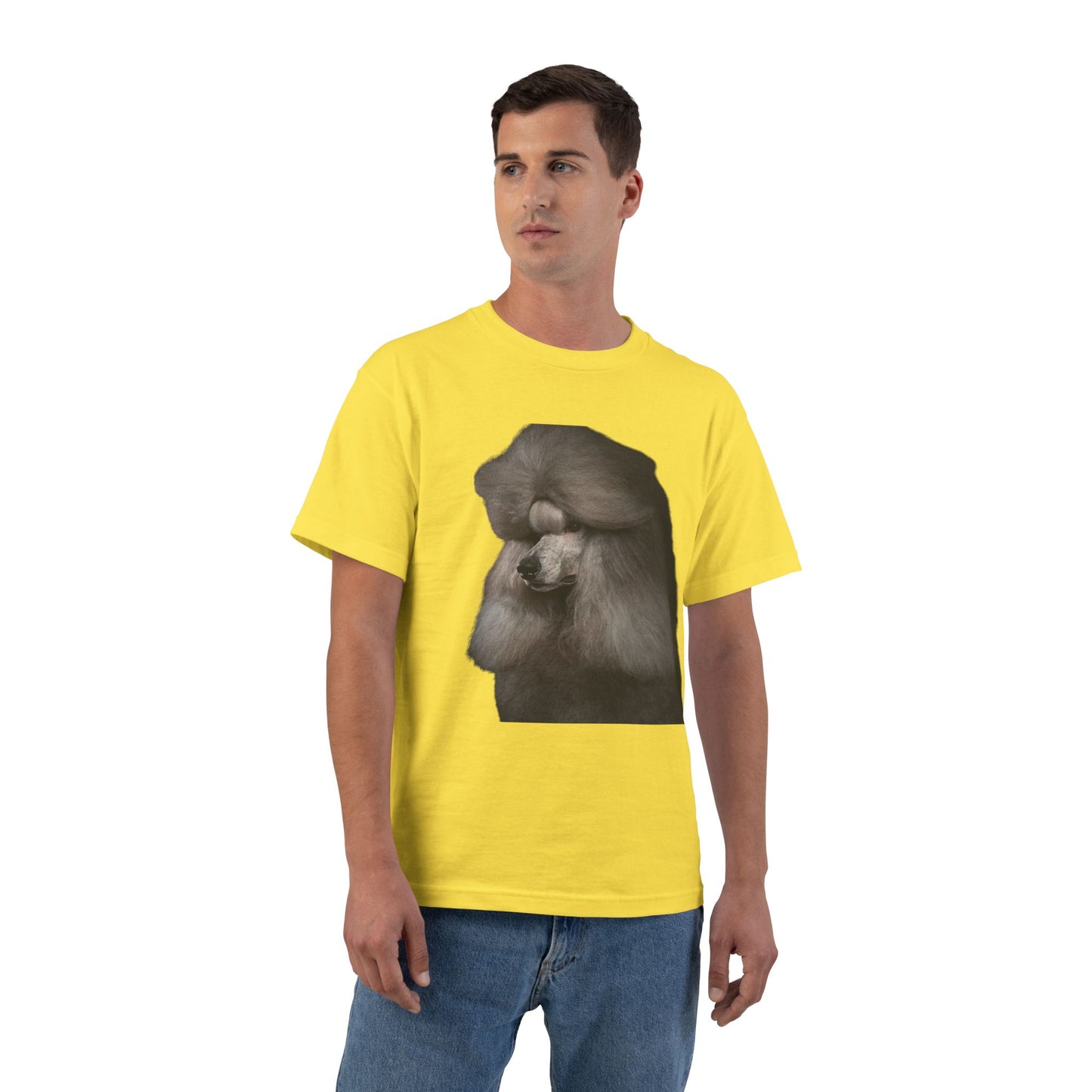 Poodle Head Men's Short-Sleeve Crewneck Tee