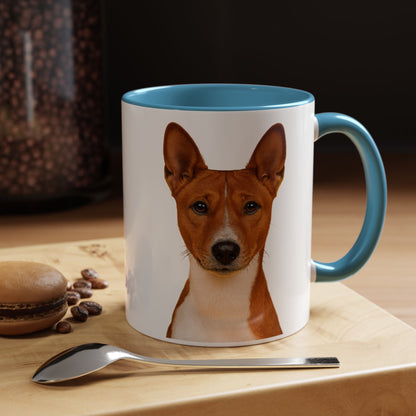 Basenji Head 2-Tone Coffee Mug