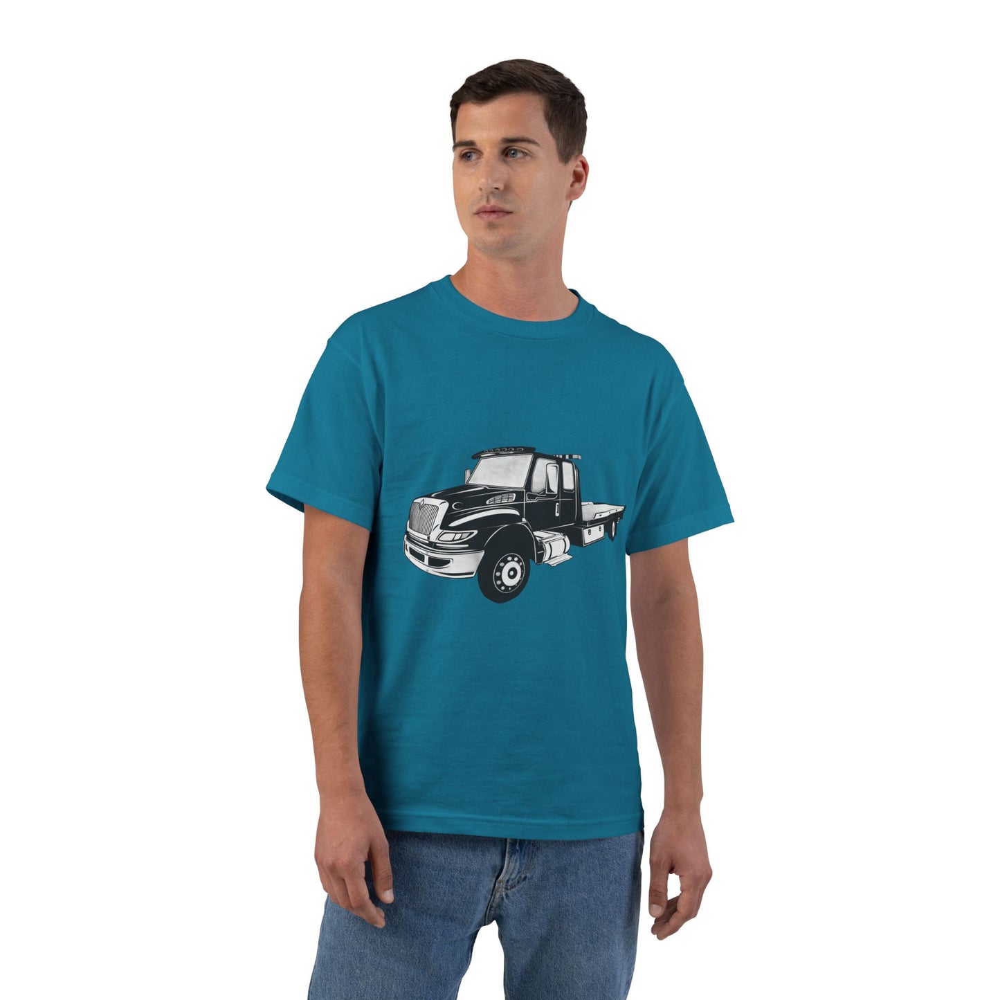 Flatbed Tow Truck Men's Short-Sleeve Crewneck Tee