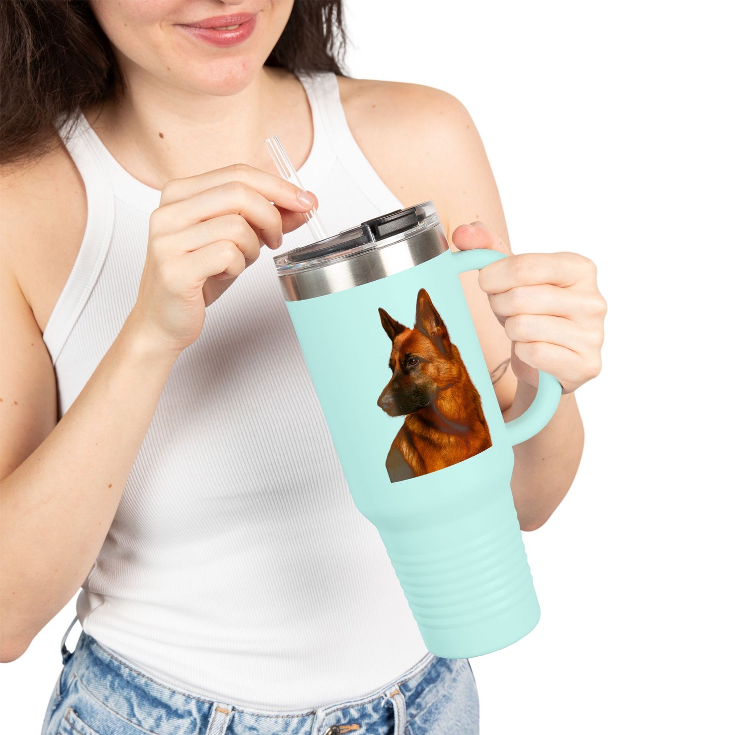German Shepherd Head Insulated Travel Mug