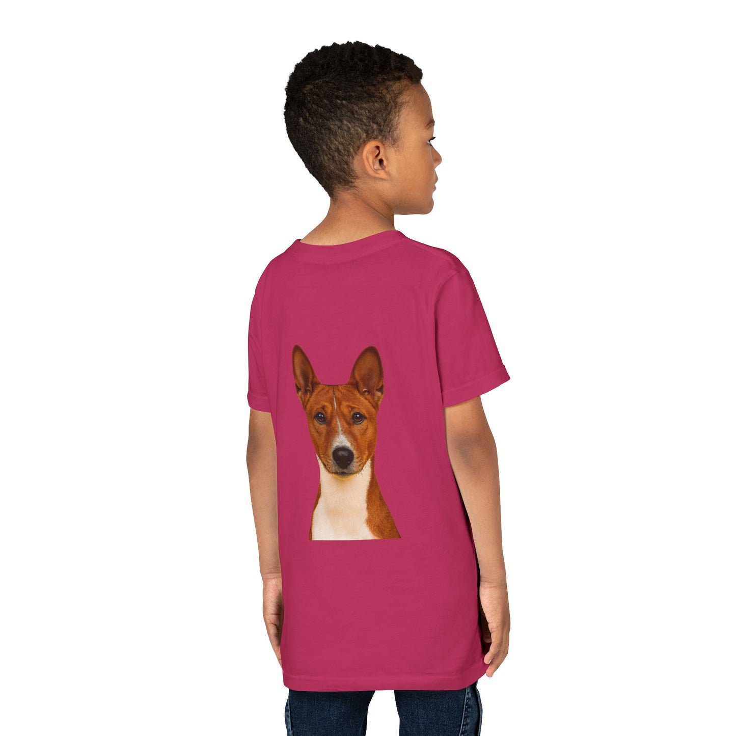 Basenji Head Youth Unisex Short Sleeve Crewneck Tee