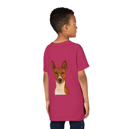 Basenji Head Youth Unisex Short Sleeve Crewneck Tee
