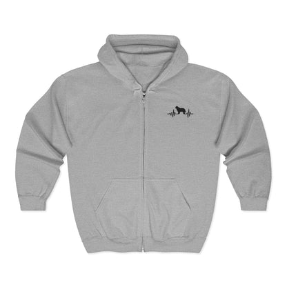 My Heart Beats For Newfies Unisex Full Zip Hoodie