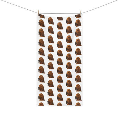 Bloodhound Head Mink-Cotton  Beach Towel