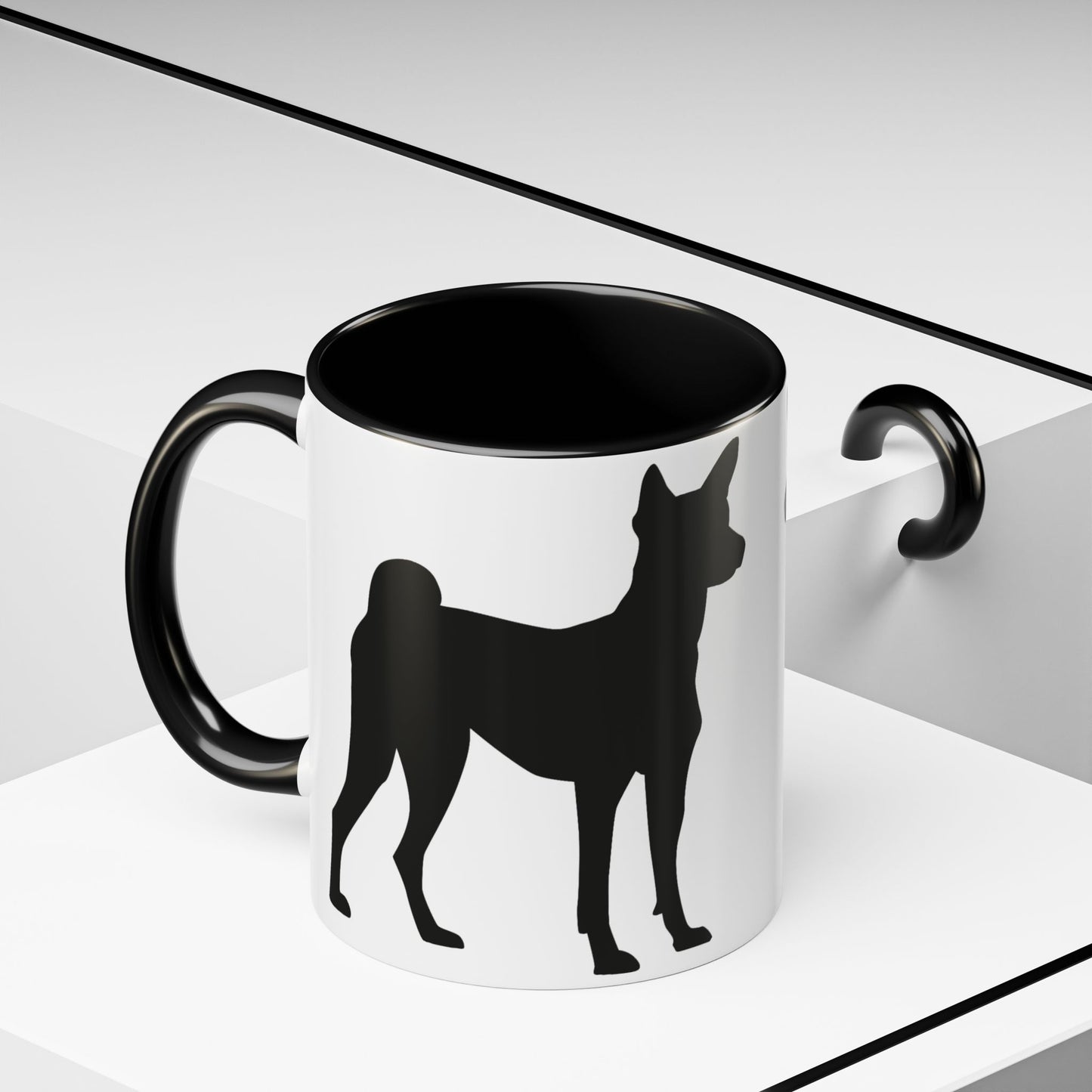 Basenji Silhouette 2-Tone Coffee Mug
